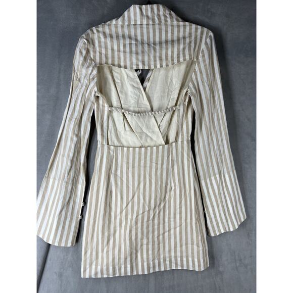 New Nanushka Esma Striped Mini Wrap Dress Size Small - Picture 5 of 7